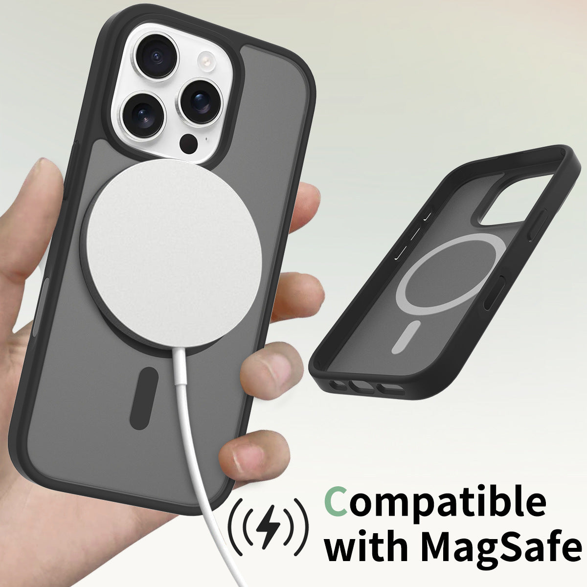 iPhone 16 Pro Magnetic Case [16E] - Skin-Friendly 2-in-1 AI Button Cover with Frosted Translucent Design | Slim & Protective