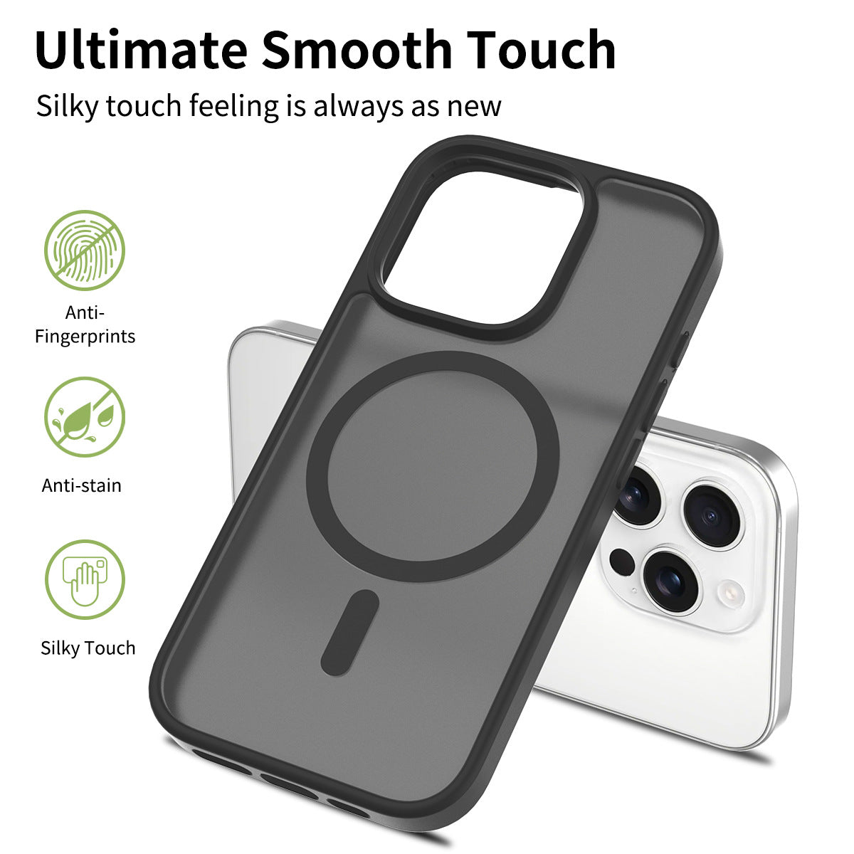 iPhone 16 Pro Magnetic Case [16E] - Skin-Friendly 2-in-1 AI Button Cover with Frosted Translucent Design | Slim & Protective