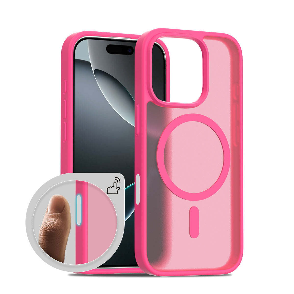 iPhone 16 Pro Magnetic Case [16E] - Skin-Friendly 2-in-1 AI Button Cover with Frosted Translucent Design | Slim & Protective
